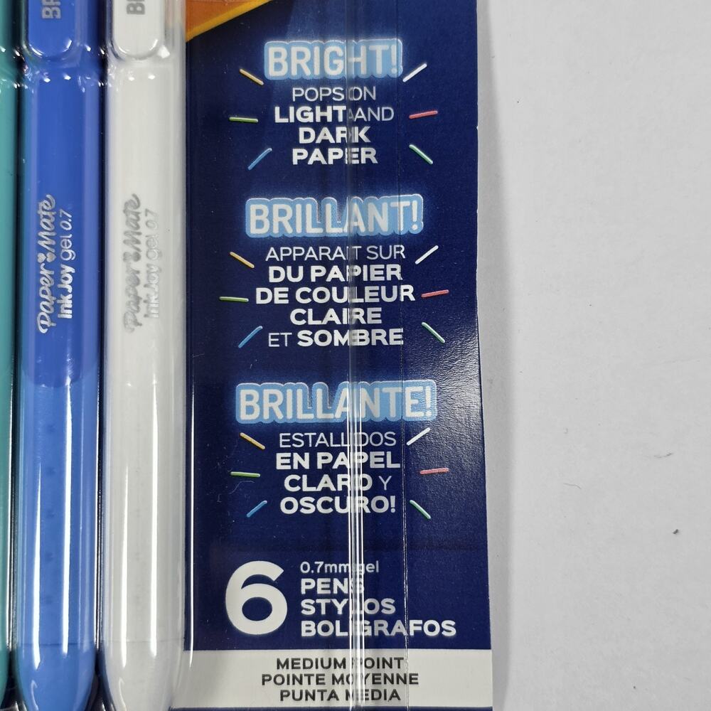 Paper Mate InkJoy Gel Pens 0.7mm Medium Point Bright Colors 6 Pack New - Picture 5 of 12